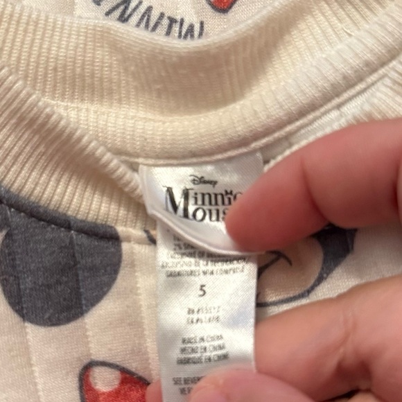 Disney Girls Cream and Red Minnie Mouse Quilted Sweater size 5 - Picture 5 of 5